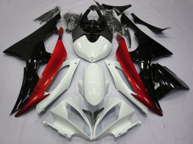 Red Black and White 2008-2016 Yamaha R6 Motorcycle Fairings