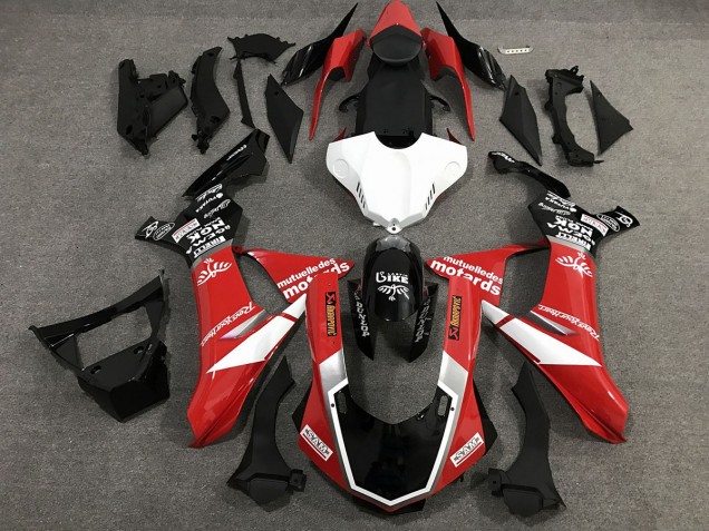 Red Black and White Custom Style Gloss 2015-2019 Yamaha R1 Motorcycle Fairings Red Black and White Custom Style Gloss 2015-2019 Yamaha R1 Motorcycle Fairings