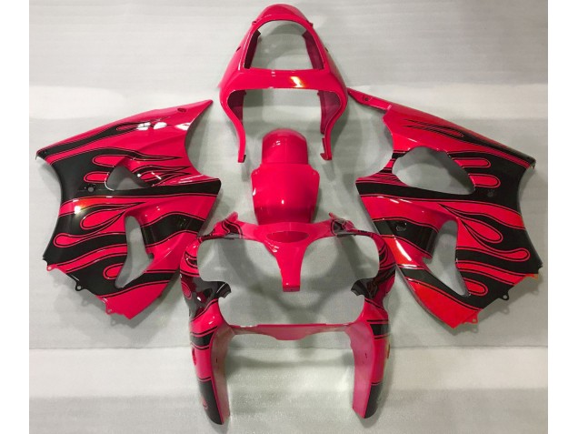Red & Black Flame 2000-2002 Kawasaki ZX6R Motorcycle Fairings Red & Black Flame 2000-2002 Kawasaki ZX6R Motorcycle Fairings
