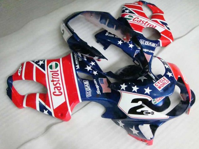Red Castrol 1999-2000 Honda CBR600 F4 Motorcycle Fairings Red Castrol 1999-2000 Honda CBR600 F4 Motorcycle Fairings