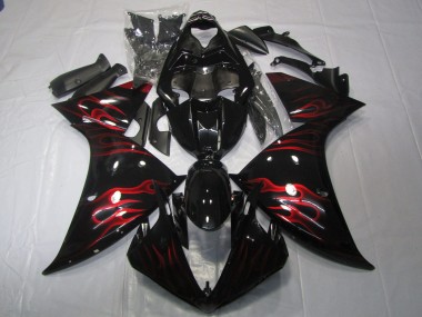 Red Flame 2009-2012 Yamaha R1 Motorcycle Fairings