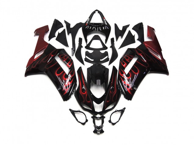 Red Gloss Flame 2007-2008 Kawasaki ZX6R Motorcycle Fairings Red Gloss Flame 2007-2008 Kawasaki ZX6R Motorcycle Fairings