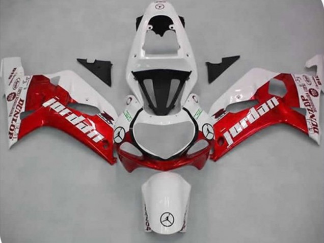 Red Jordan 2001-2003 Suzuki GSXR 600-750 Motorcycle Fairings Red Jordan 2001-2003 Suzuki GSXR 600-750 Motorcycle Fairings