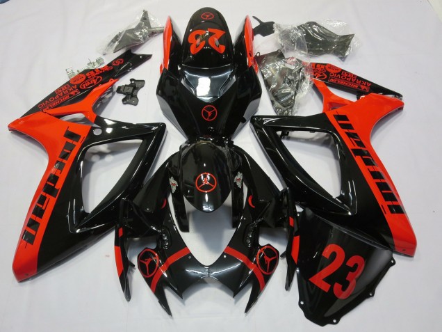 Red Jordan 2006-2007 Suzuki GSXR 600-750 Motorcycle Fairings Red Jordan 2006-2007 Suzuki GSXR 600-750 Motorcycle Fairings