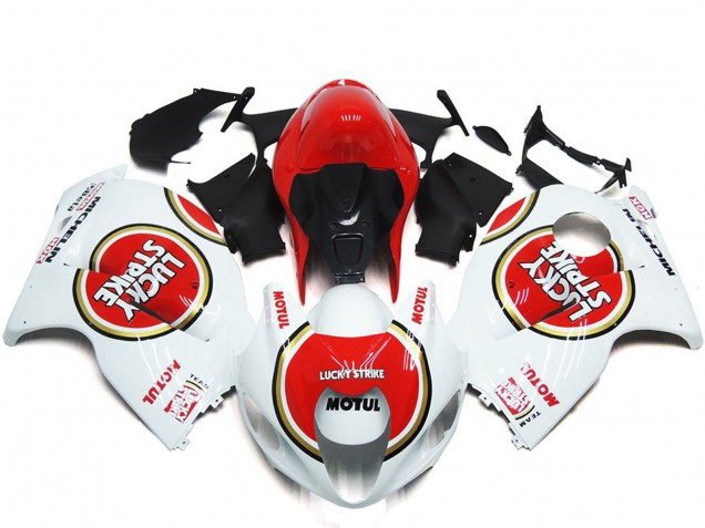 Red Lucky Strike Style 1997-2007 Suzuki GSXR 1300 Motorcycle Fairings Red Lucky Strike Style 1997-2007 Suzuki GSXR 1300 Motorcycle Fairings