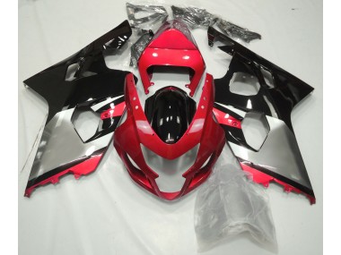 Red Silver and Black 2004-2005 Suzuki GSXR 600-750 Motorcycle Fairings