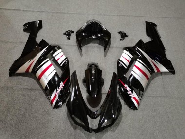 Red Silver and Black 2007-2008 Kawasaki ZX6R Motorcycle Fairings