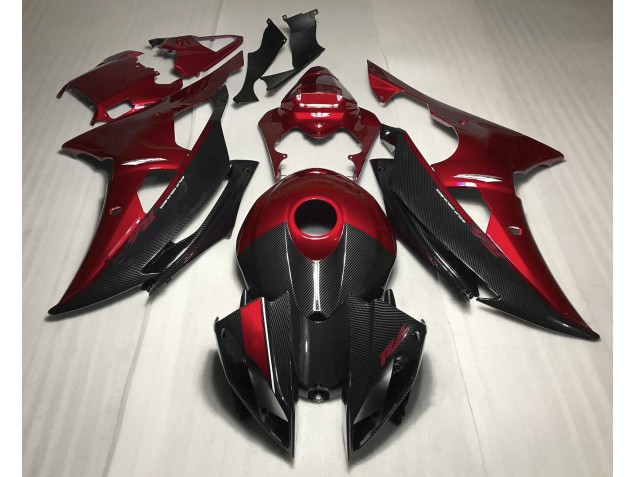 Red w Carbon Style 2008-2016 Yamaha R6 Motorcycle Fairings Red w Carbon Style 2008-2016 Yamaha R6 Motorcycle Fairings