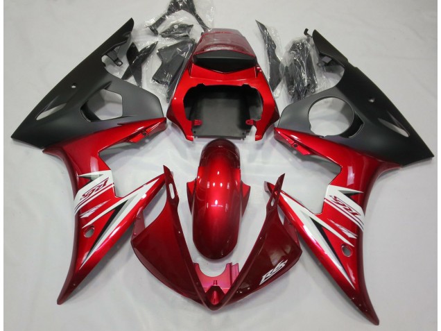 Red & White 2003-2005 Yamaha R6 Motorcycle Fairings Red & White 2003-2005 Yamaha R6 Motorcycle Fairings