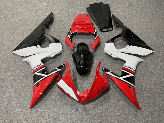 Red White and Black 2003-2005 Yamaha R6 Motorcycle Fairings