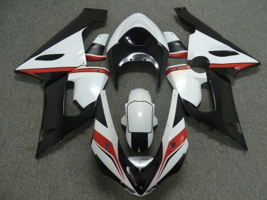Red white and Black 2005-2006 Kawasaki ZX6R Motorcycle Fairings