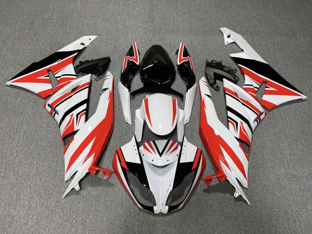 Red White and Black Zag 2009-2012 Kawasaki ZX6R Motorcycle Fairings Red White and Black Zag 2009-2012 Kawasaki ZX6R Motorcycle Fairings