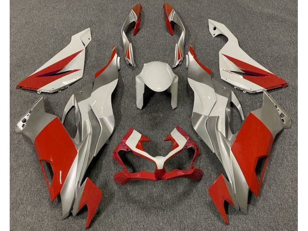 Red White and Silver 2019-2020 Kawasaki ZX6R Motorcycle Fairings Red White and Silver 2019-2020 Kawasaki ZX6R Motorcycle Fairings