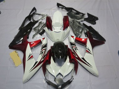 Red White Black 2008-2010 Suzuki GSXR 600-750 Motorcycle Fairings