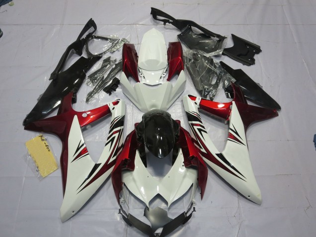 Red White Black 2008-2010 Suzuki GSXR 600-750 Motorcycle Fairings Red White Black 2008-2010 Suzuki GSXR 600-750 Motorcycle Fairings