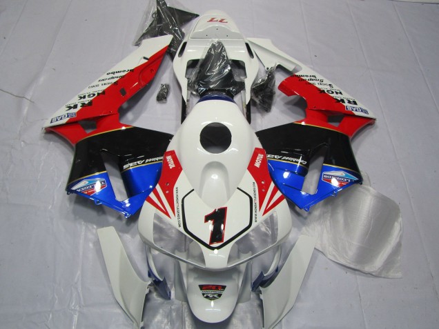 Red White Black and Blue 2003-2004 Honda CBR600RR Motorcycle Fairings Red White Black and Blue 2003-2004 Honda CBR600RR Motorcycle Fairings