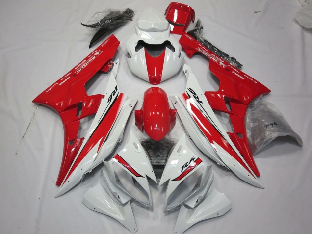 Red White Style Design 2006-2007 Yamaha R6 Motorcycle Fairings Red White Style Design 2006-2007 Yamaha R6 Motorcycle Fairings