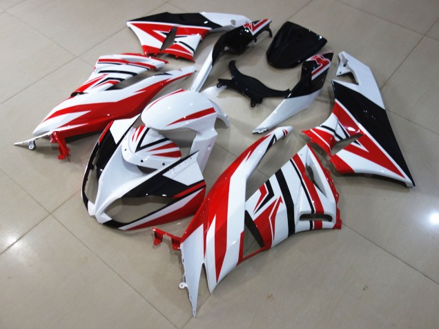 Red White Zagg 2009-2012 Kawasaki ZX6R Motorcycle Fairings Red White Zagg 2009-2012 Kawasaki ZX6R Motorcycle Fairings