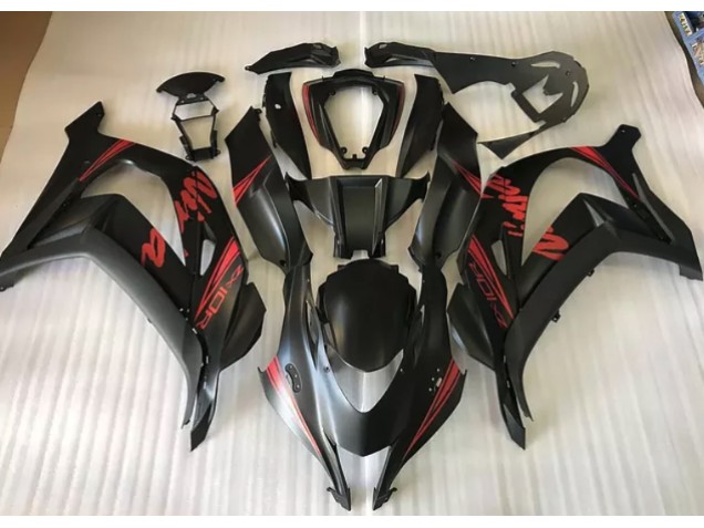 Satin Black & Red 2016-2019 Kawasaki ZX10R Motorcycle Fairings