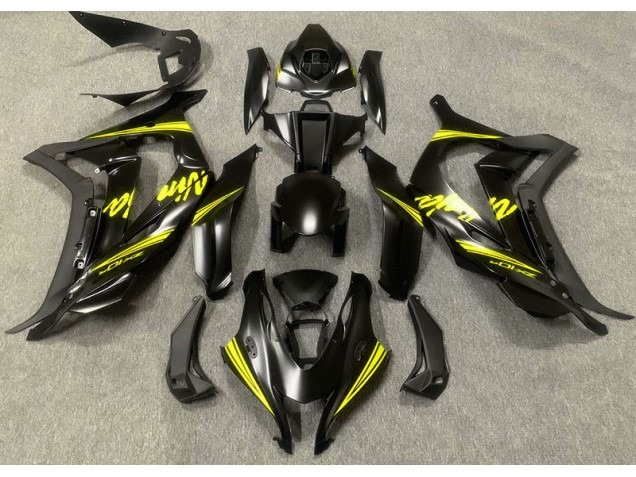 Satin Black & Yellow 2016-2019 Kawasaki ZX10R Motorcycle Fairings