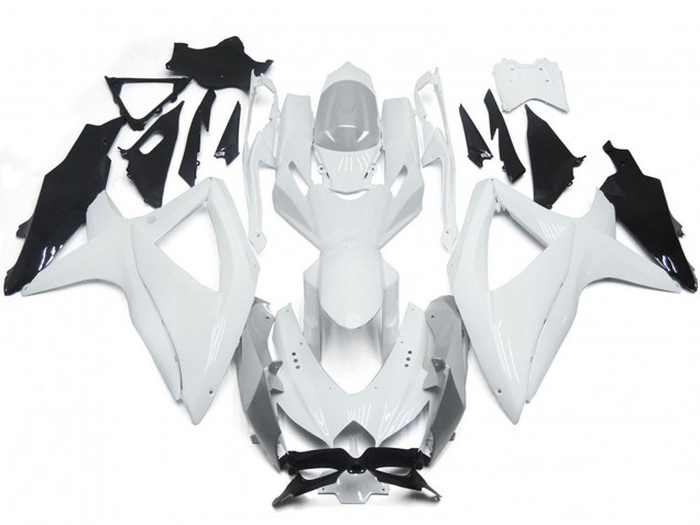 Shining Gloss White With Silver 2008-2010 Suzuki GSXR 600-750 Motorcycle Fairings Shining Gloss White With Silver 2008-2010 Suzuki GSXR 600-750 Motorcycle Fairings