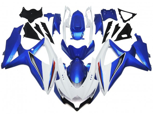 Shining Gloss White With Silver and blue 2008-2010 Suzuki GSXR 600-750 Motorcycle Fairings Shining Gloss White With Silver and blue 2008-2010 Suzuki GSXR 600-750 Motorcycle Fairings