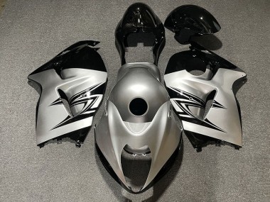 Silver and Black 1997-2007 Suzuki GSXR 1300 Motorcycle Fairings