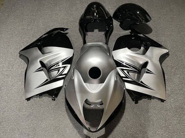 Silver and Black 1997-2007 Suzuki GSXR 1300 Motorcycle Fairings Silver and Black 1997-2007 Suzuki GSXR 1300 Motorcycle Fairings