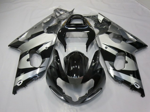 Silver and Black 2000-2002 Suzuki GSXR 1000 Motorcycle Fairings Silver and Black 2000-2002 Suzuki GSXR 1000 Motorcycle Fairings