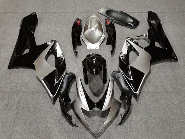Silver and Black 2005-2006 Suzuki GSXR 1000 Motorcycle Fairings Silver and Black 2005-2006 Suzuki GSXR 1000 Motorcycle Fairings