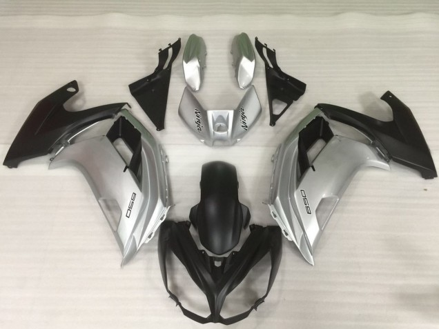 Silver and Black 2012-2016 Kawasaki Ninja 650R Motorcycle Fairings Silver and Black 2012-2016 Kawasaki Ninja 650R Motorcycle Fairings