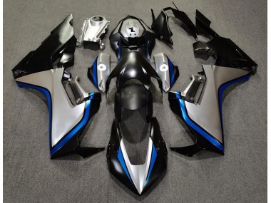 Silver and Black & Blue 2017-2019 Honda CBR1000RR Motorcycle Fairings