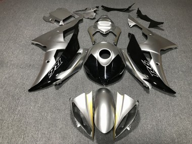 Silver and Black Custom 2008-2016 Yamaha R6 Motorcycle Fairings
