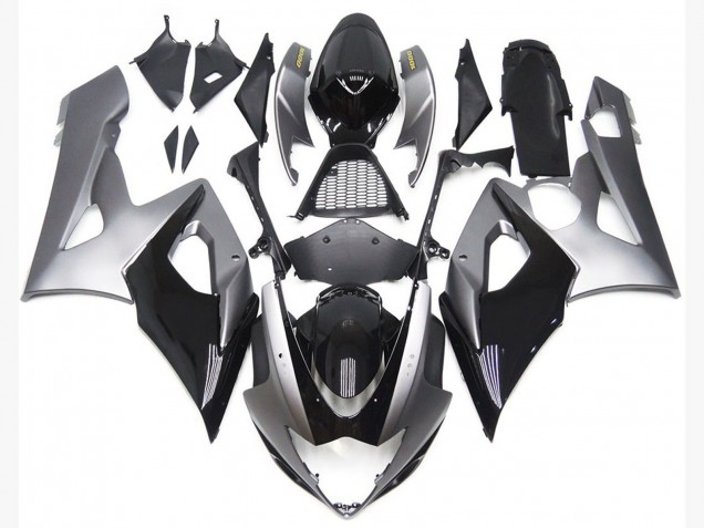 Silver and Black Gloss Style 2005-2006 Suzuki GSXR 1000 Motorcycle Fairings Silver and Black Gloss Style 2005-2006 Suzuki GSXR 1000 Motorcycle Fairings