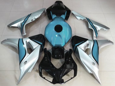Silver and Light Blue Custom 2006-2007 Honda CBR1000RR Motorcycle Fairings