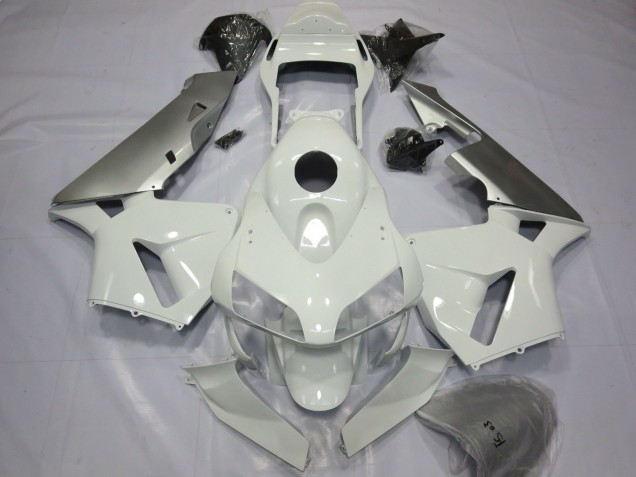 Silver and White 2003-2004 Honda CBR600RR Motorcycle Fairings Silver and White 2003-2004 Honda CBR600RR Motorcycle Fairings