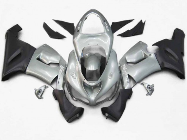 Silver Black Matte 2005-2006 Kawasaki ZX6R Motorcycle Fairings Silver Black Matte 2005-2006 Kawasaki ZX6R Motorcycle Fairings