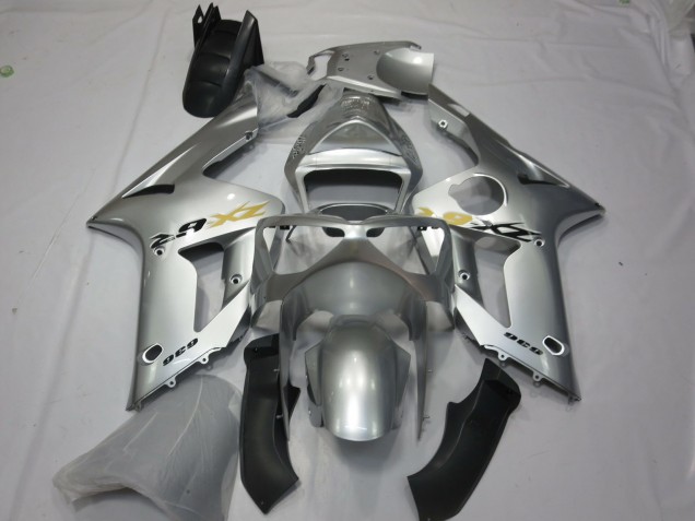 Silver OEM Style 2003-2004 Kawasaki ZX6R Motorcycle Fairings Silver OEM Style 2003-2004 Kawasaki ZX6R Motorcycle Fairings
