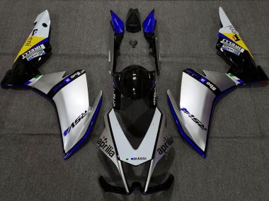 Silver Pirelli & Blue 2010-2015 Aprilia RSV4 1000 Motorcycle Fairings