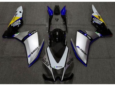 Silver Pirelli & Blue 2010-2015 Aprilia RSV4 1000 Motorcycle Fairings