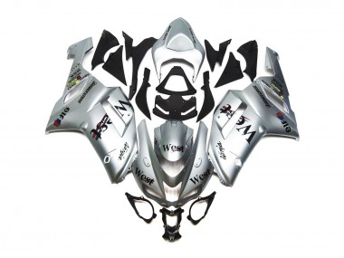 Silver West Gloss 2007-2008 Kawasaki ZX6R Motorcycle Fairings
