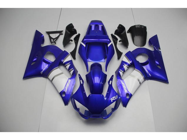 Silver White and Blue 1998-2002 Yamaha R6 Motorcycle Fairings Silver White and Blue 1998-2002 Yamaha R6 Motorcycle Fairings
