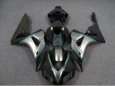 Silver with Blue Pin Stripe 2006-2007 Honda CBR1000RR Motorcycle Fairings