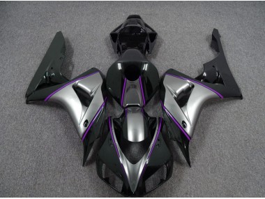 Silver with Dark Purple Pin Stripe 2006-2007 Honda CBR1000RR Motorcycle Fairings