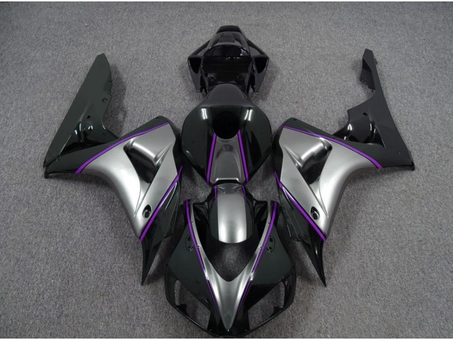 Silver with Dark Purple Pin Stripe 2006-2007 Honda CBR1000RR Motorcycle Fairings Silver with Dark Purple Pin Stripe 2006-2007 Honda CBR1000RR Motorcycle Fairings