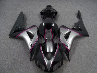 Silver with Pink Pin Stripe 2006-2007 Honda CBR1000RR Motorcycle Fairings