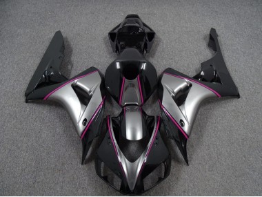 Silver with Pink Pin Stripe 2006-2007 Honda CBR1000RR Motorcycle Fairings