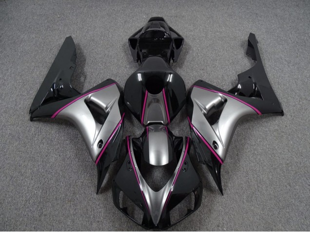 Silver with Pink Pin Stripe 2006-2007 Honda CBR1000RR Motorcycle Fairings Silver with Pink Pin Stripe 2006-2007 Honda CBR1000RR Motorcycle Fairings