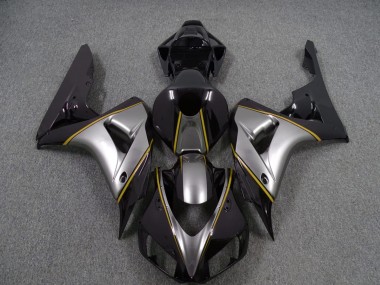 Silver with Yellow Pin Stripe 2006-2007 Honda CBR1000RR Motorcycle Fairings