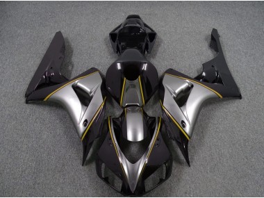 Silver with Yellow Pin Stripe 2006-2007 Honda CBR1000RR Motorcycle Fairings